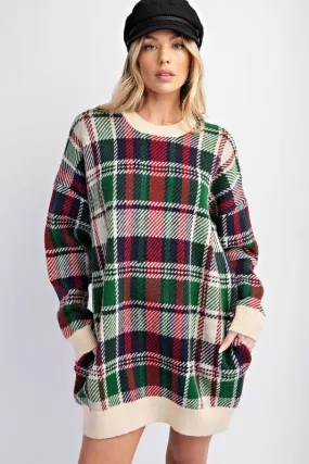 Check Tunic Knit Dress