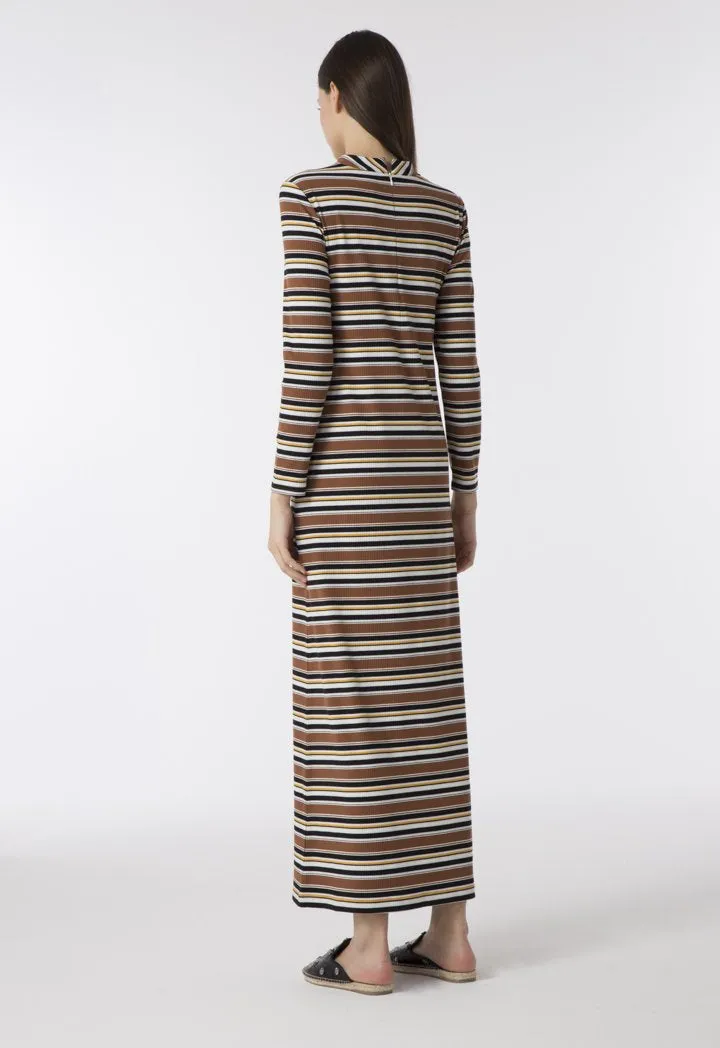 Choice Ribbed Stripes Knit Dress Multicolor