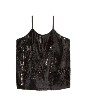 Clara Sequin Tank | Black