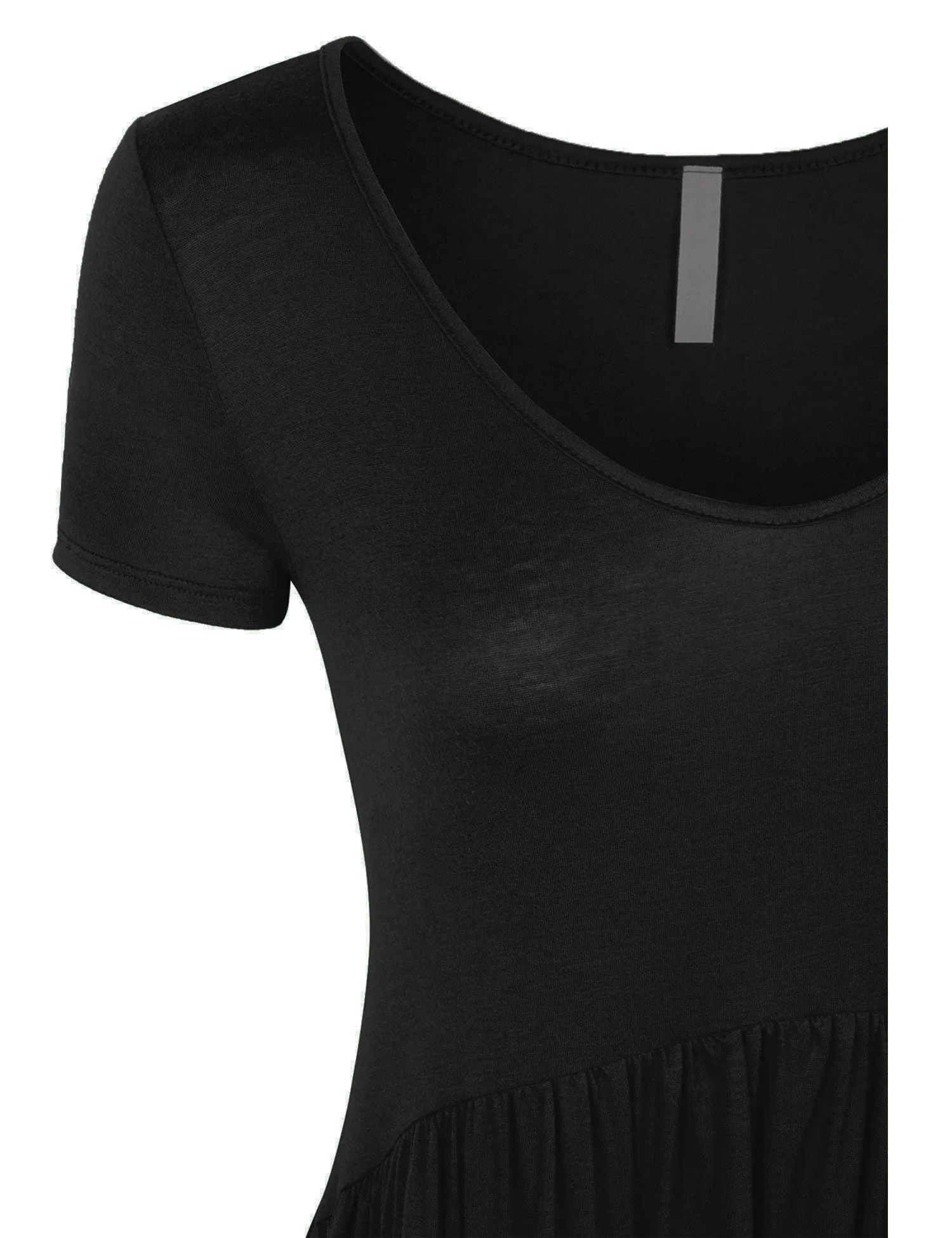 [Clearance] Womens Short Sleeve Scoop Neck Baby Doll Tunic Top