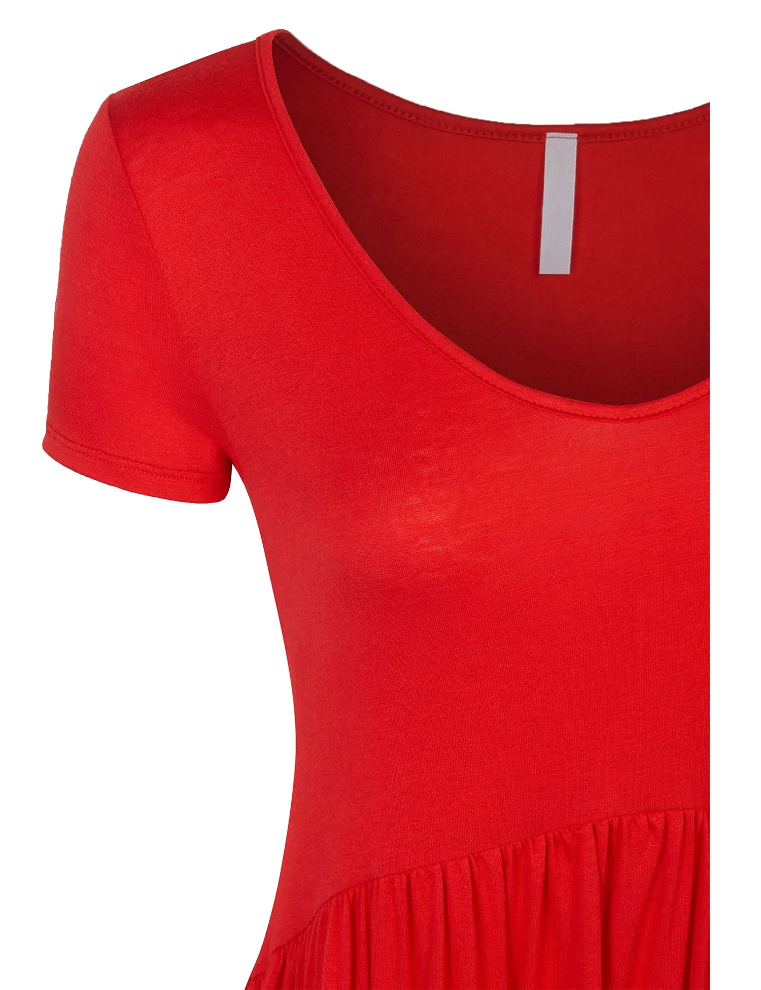[Clearance] Womens Short Sleeve Scoop Neck Baby Doll Tunic Top