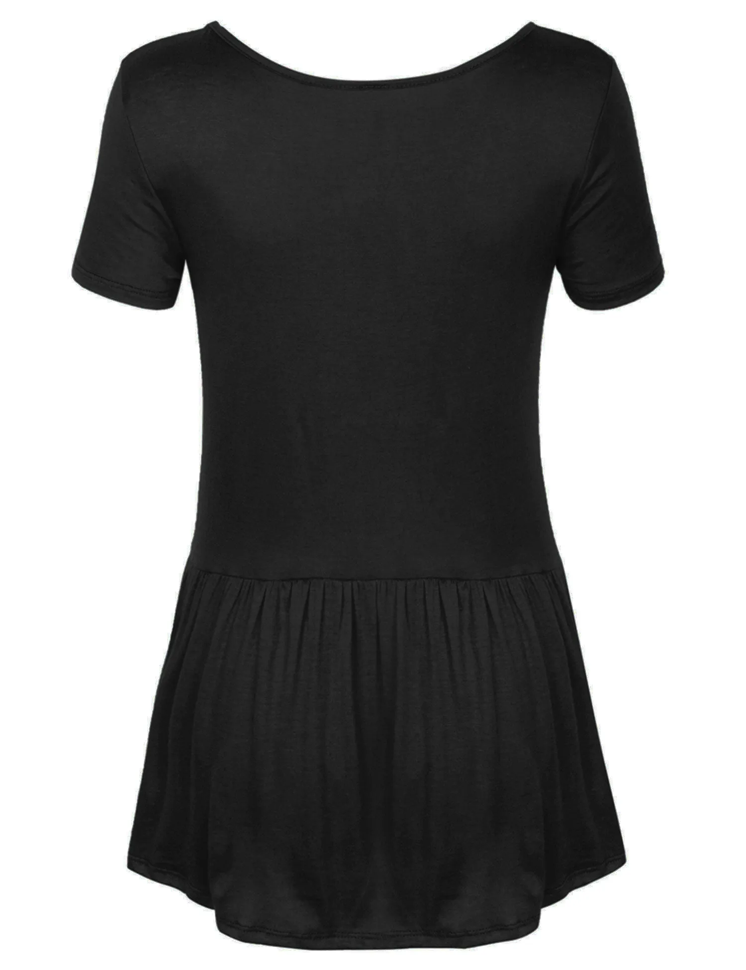 [Clearance] Womens Short Sleeve Scoop Neck Baby Doll Tunic Top