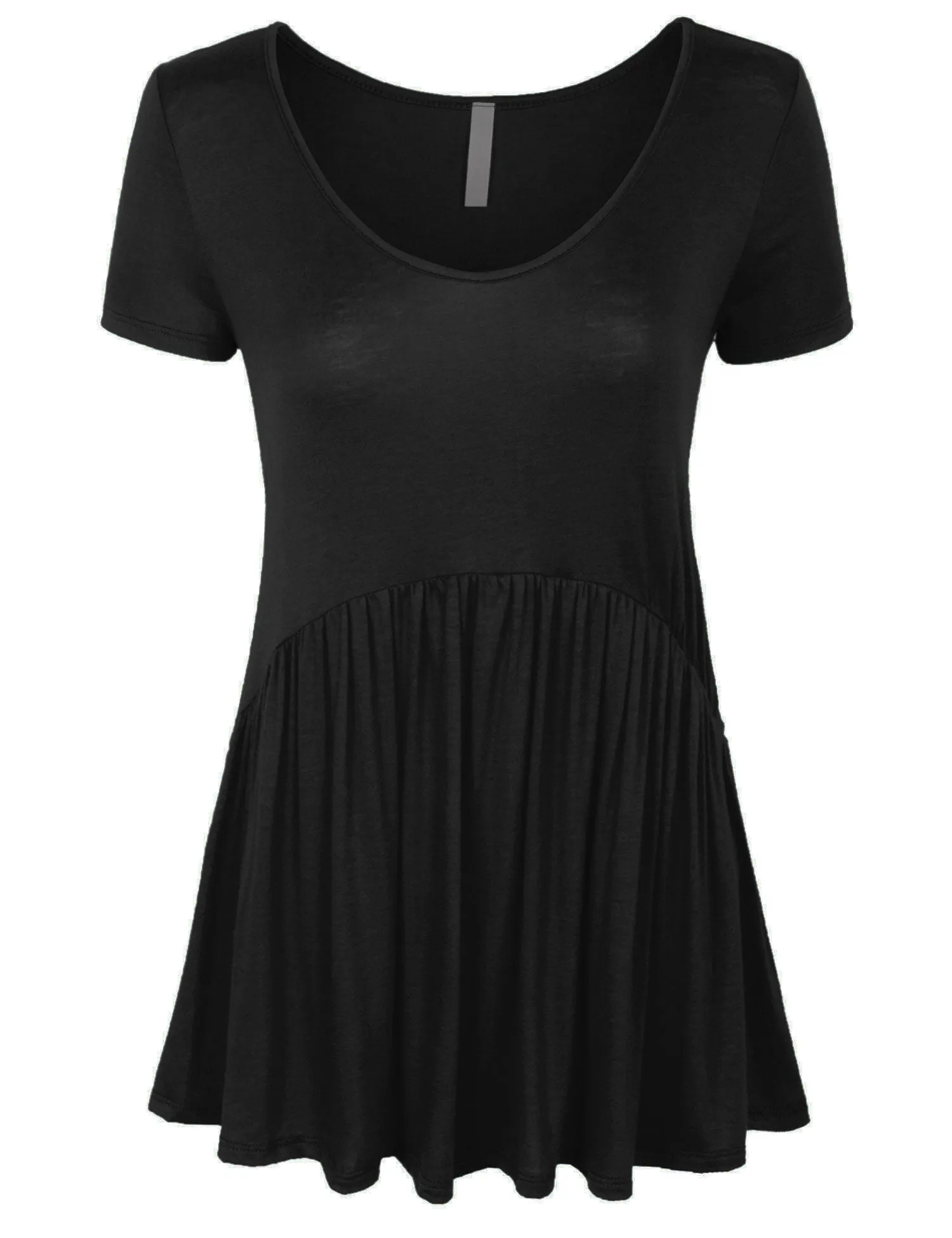 [Clearance] Womens Short Sleeve Scoop Neck Baby Doll Tunic Top