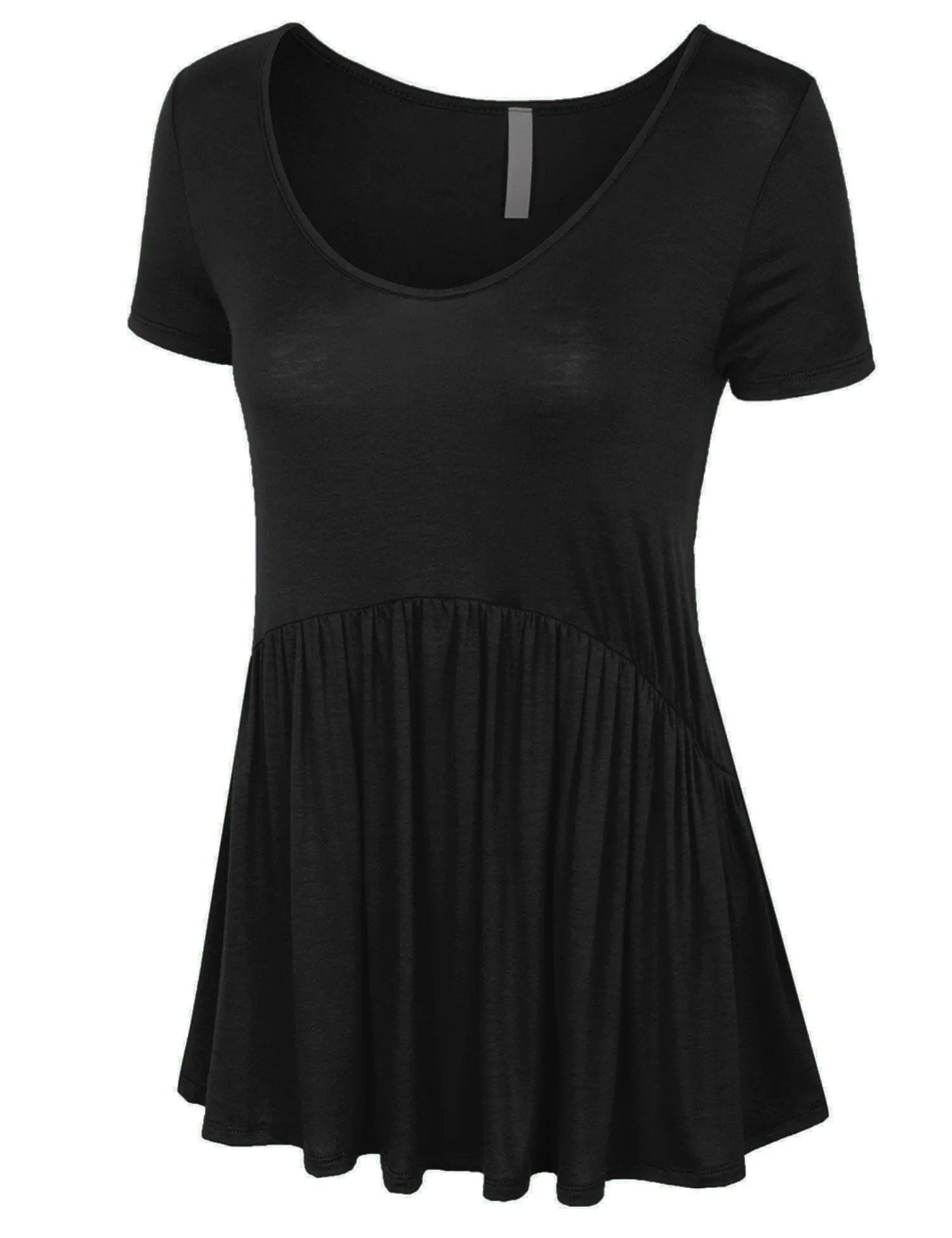 [Clearance] Womens Short Sleeve Scoop Neck Baby Doll Tunic Top