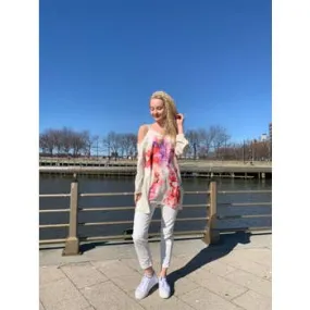 Cold shoulder floral top