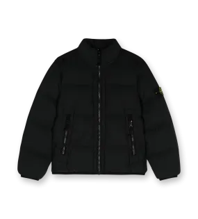 Compass-badge Quilted Puffer Jacket Black