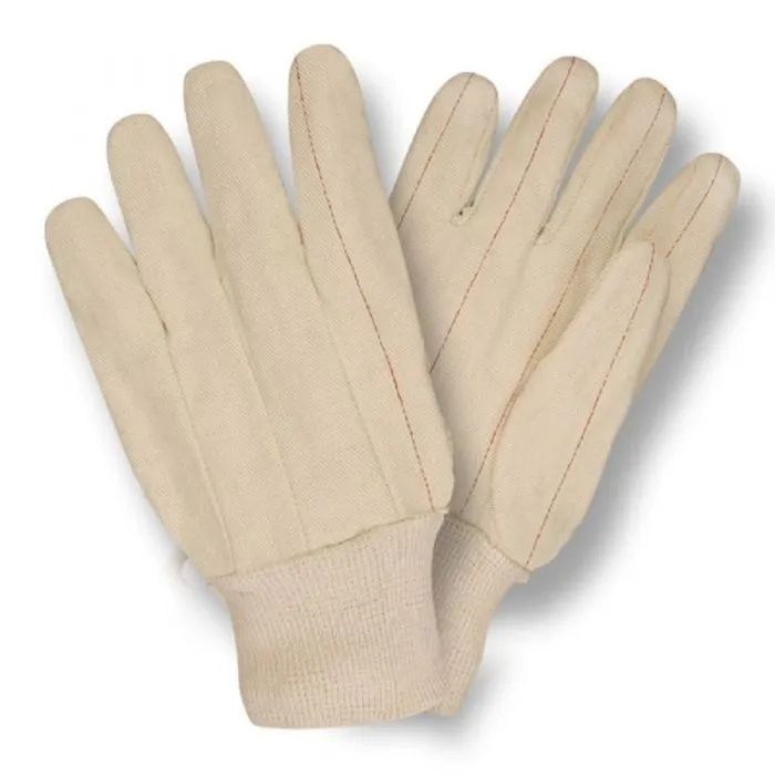 Cordova 2430 Knit Wrist Canvas Double Palm Gloves, Nap-In, Natural, Large, 1 Dozen