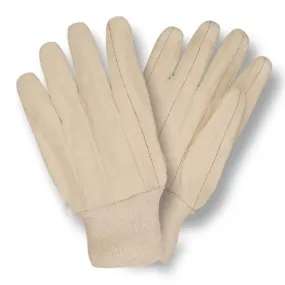 Cordova 2430 Knit Wrist Canvas Double Palm Gloves, Nap-In, Natural, Large, 1 Dozen