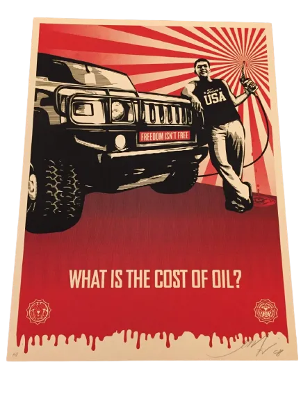 Cost of Oil AP Silkscreen Print by Shepard Fairey- OBEY