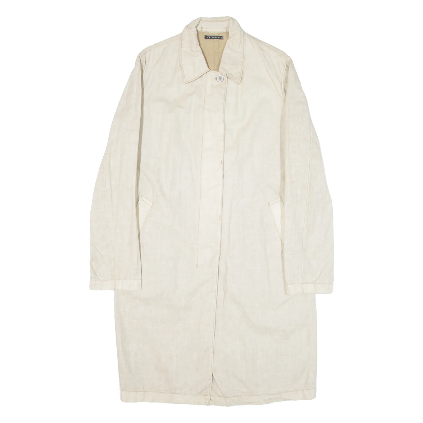 C.P. COMPANY Womens Overcoat Coat Beige Linen L