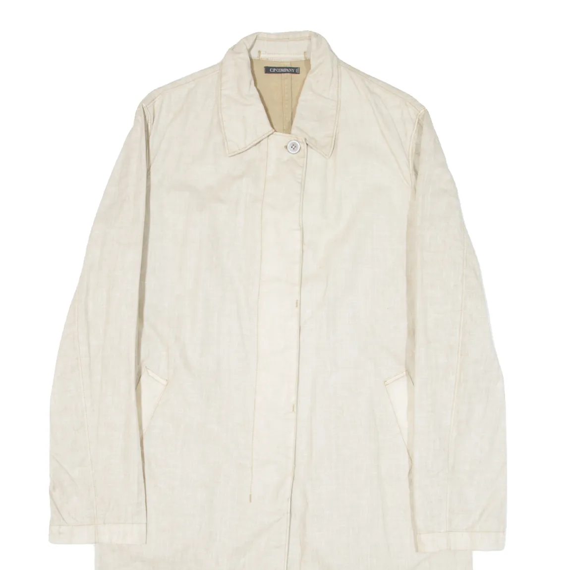 C.P. COMPANY Womens Overcoat Coat Beige Linen L