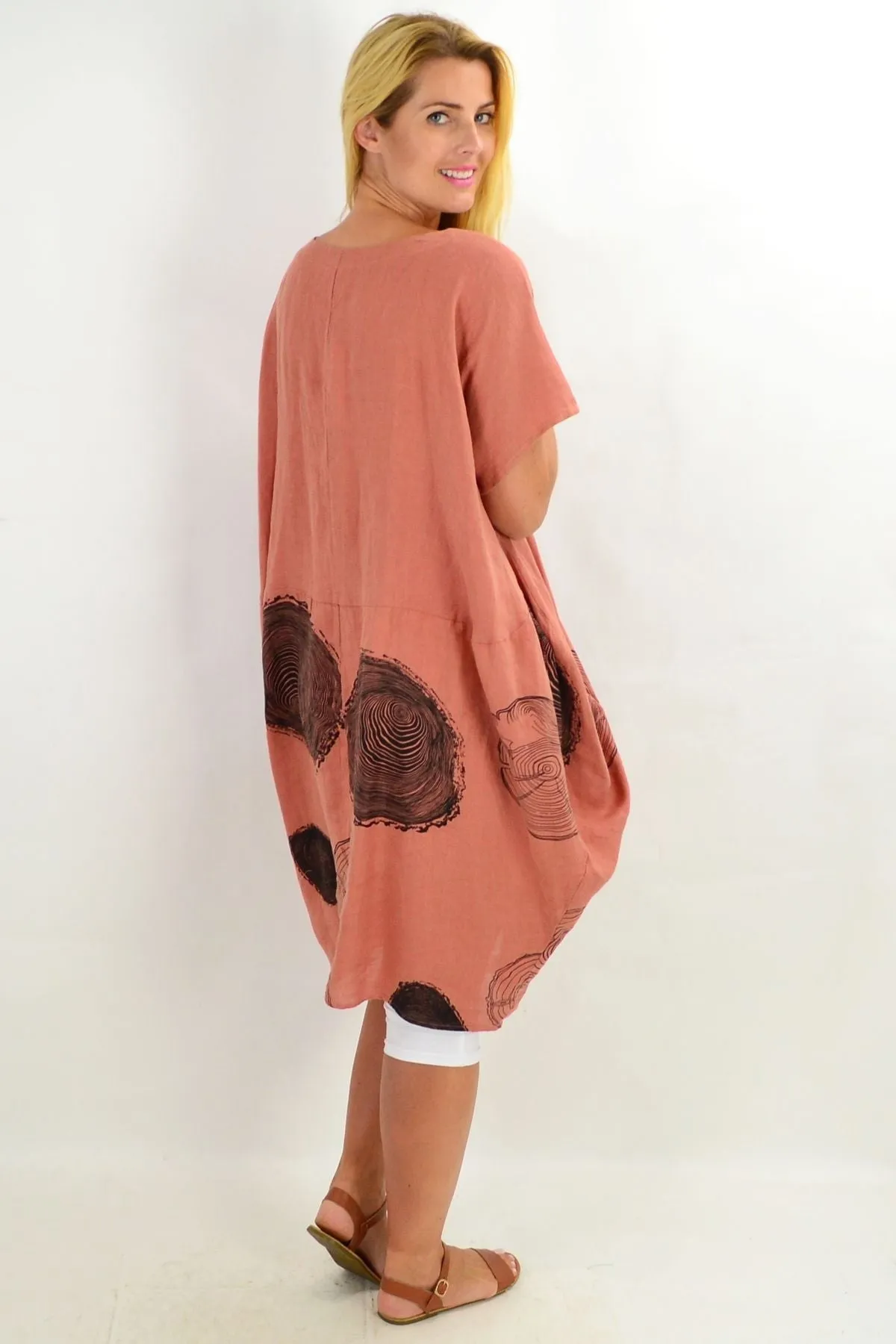 Dark Salmon Timeless Linen Tunic Dress