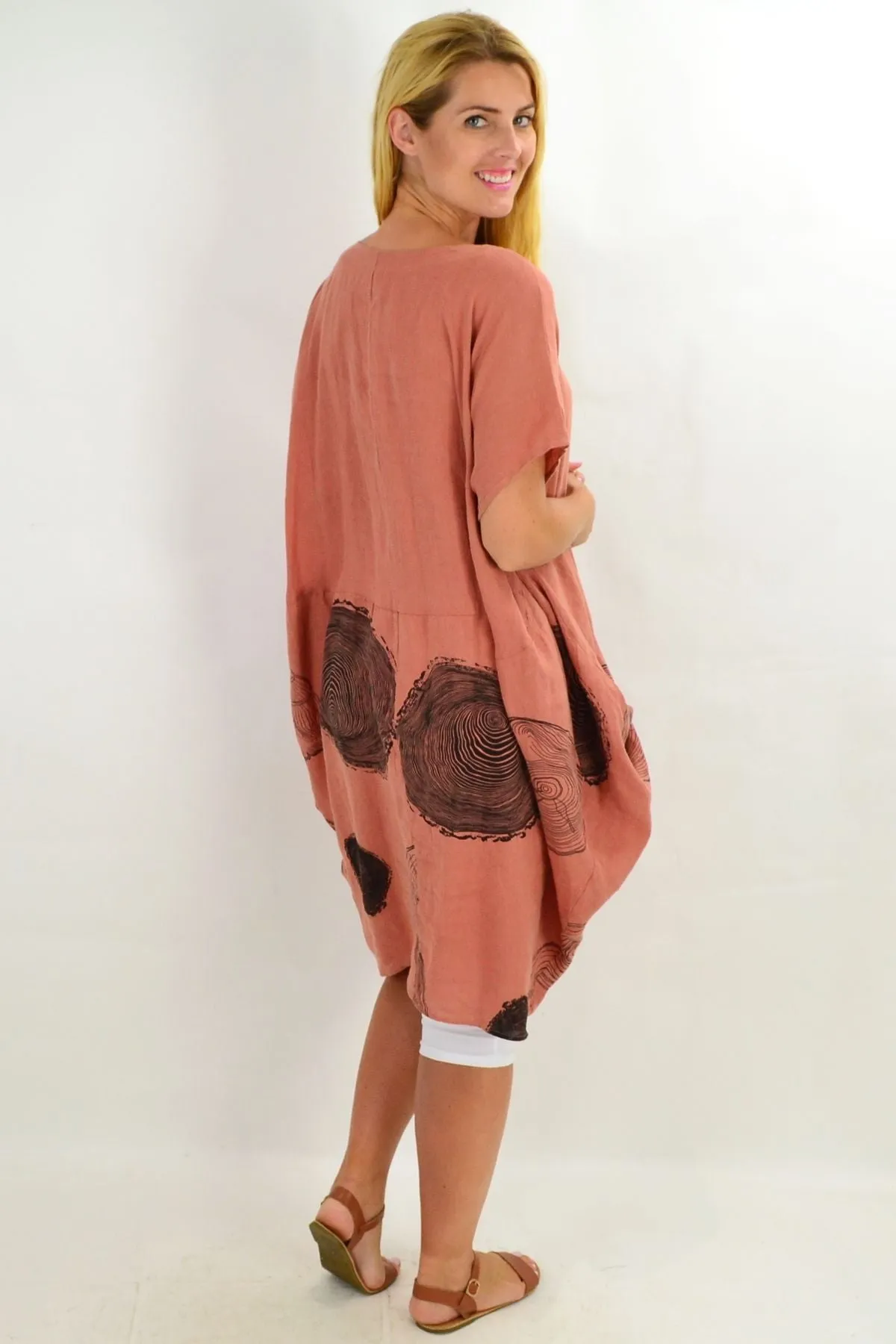 Dark Salmon Timeless Linen Tunic Dress