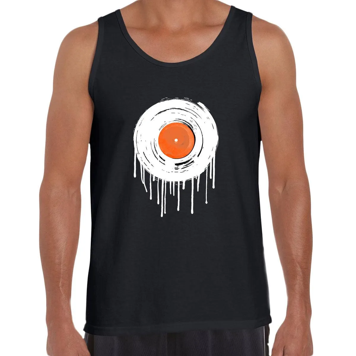 DJ Tee Vinyl Minimal Drum & Bass Novelty Deck Decks Turntable LP Record Unisex Tank Top