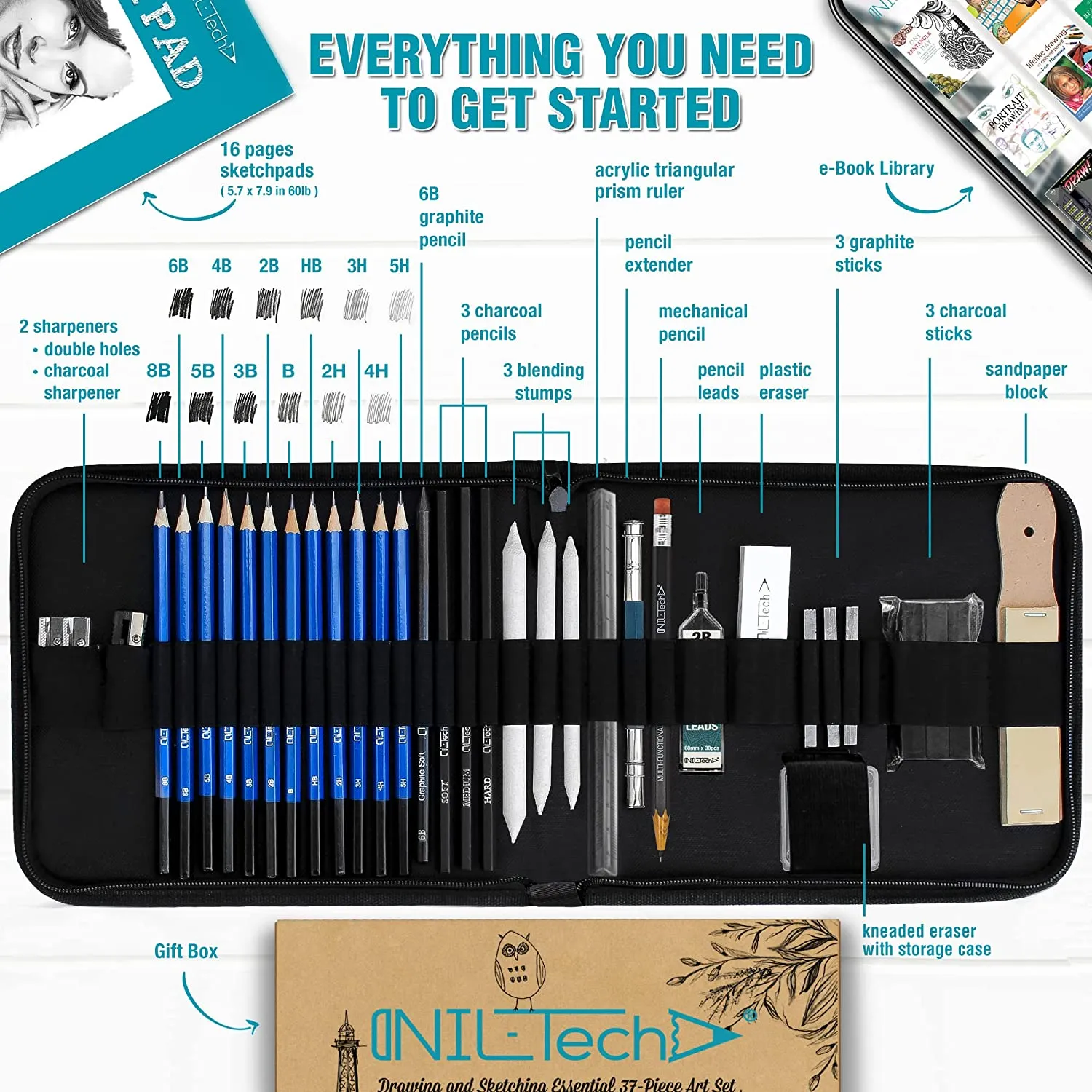 Drawing Pencils – 37 Sketching Art Set