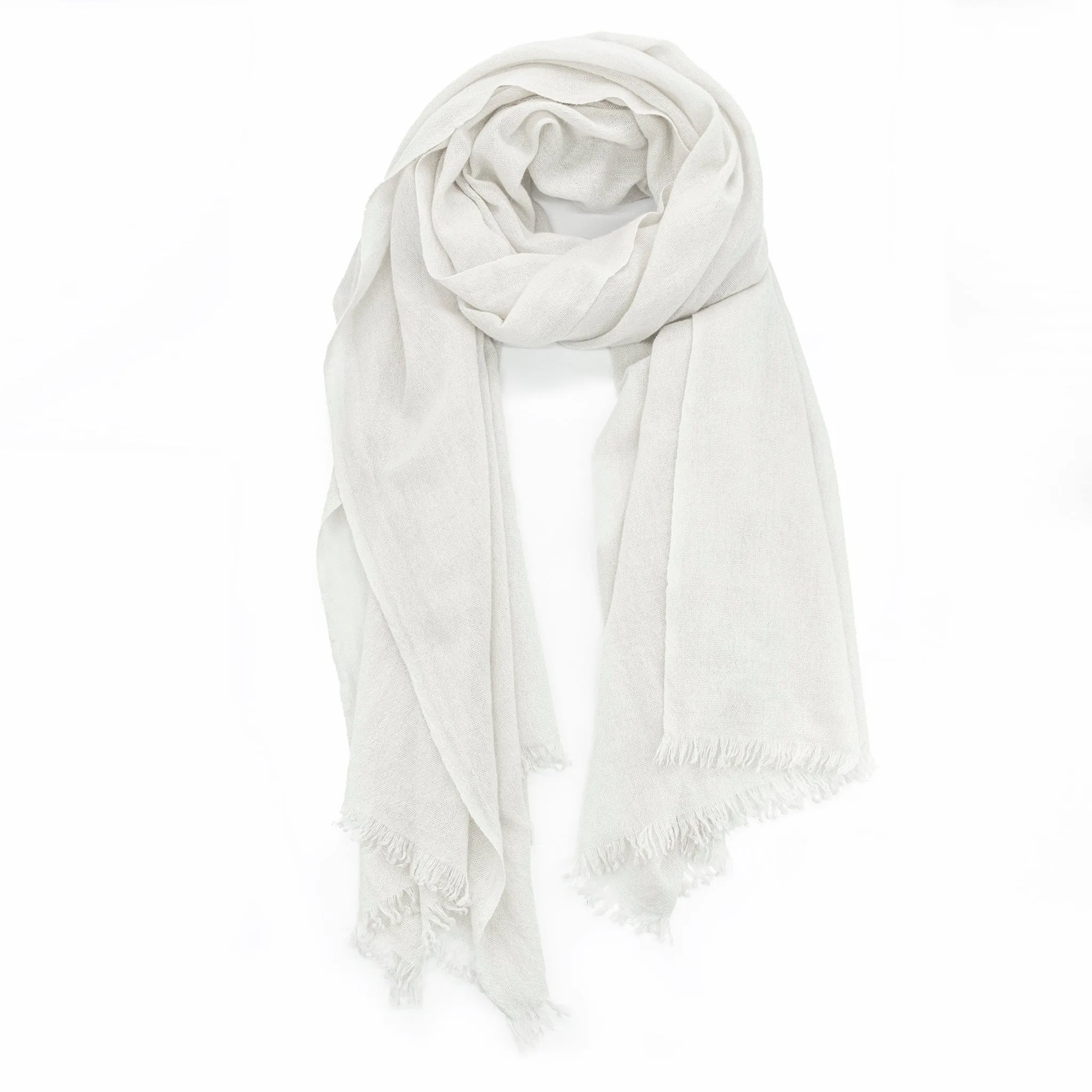 DUNE WHITE 100% Cashmere Pashmina Wrap