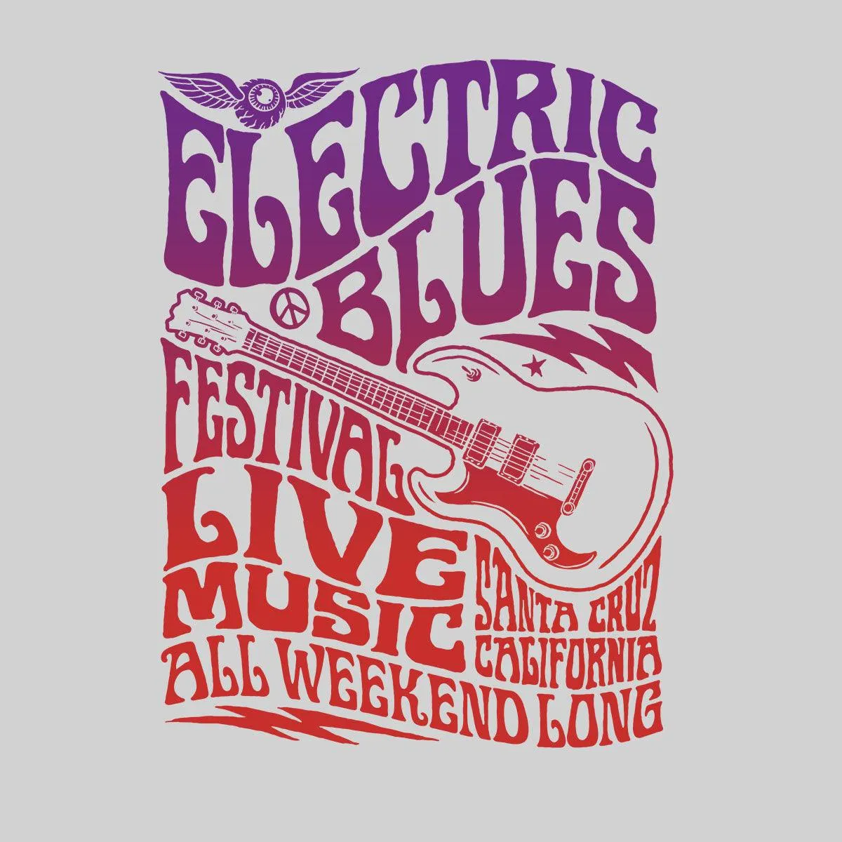Electric Blues Live Music festival Santa Cruz California Typographygraphy Unisex Tank Top