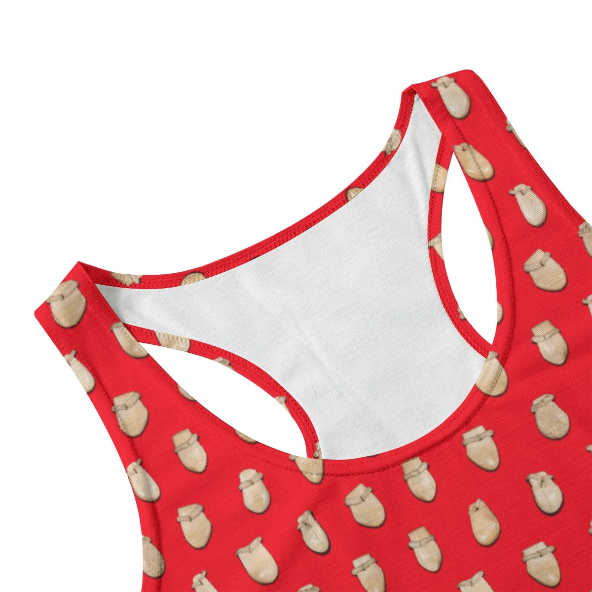 Elk Teeth on Red Eco-friendly Women's Tank Top
