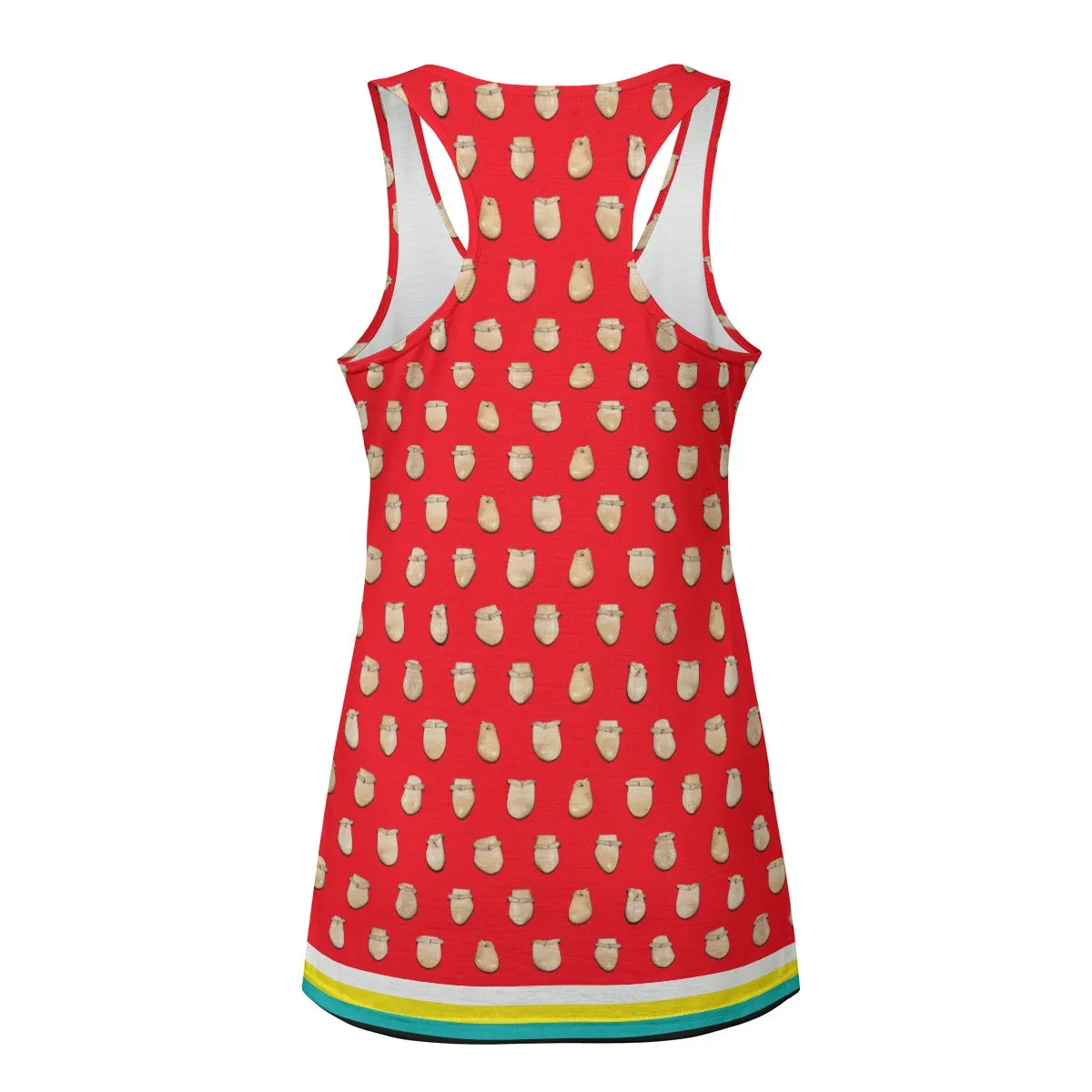 Elk Teeth on Red Eco-friendly Women's Tank Top