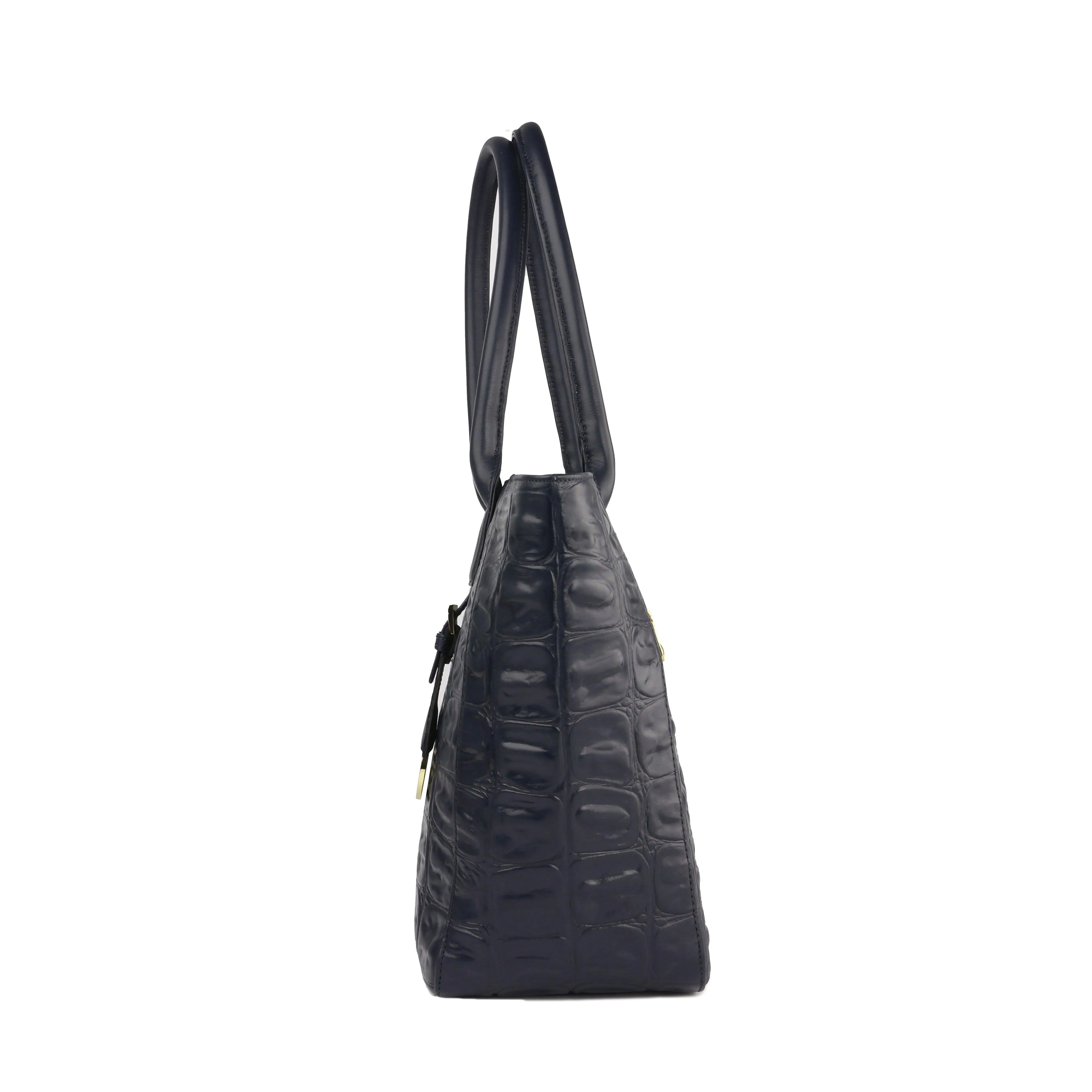 Elvis Tote | Leather Tote Bag For Women | Croco Embossed Genuine Leather | Color: Brown, Black & Green