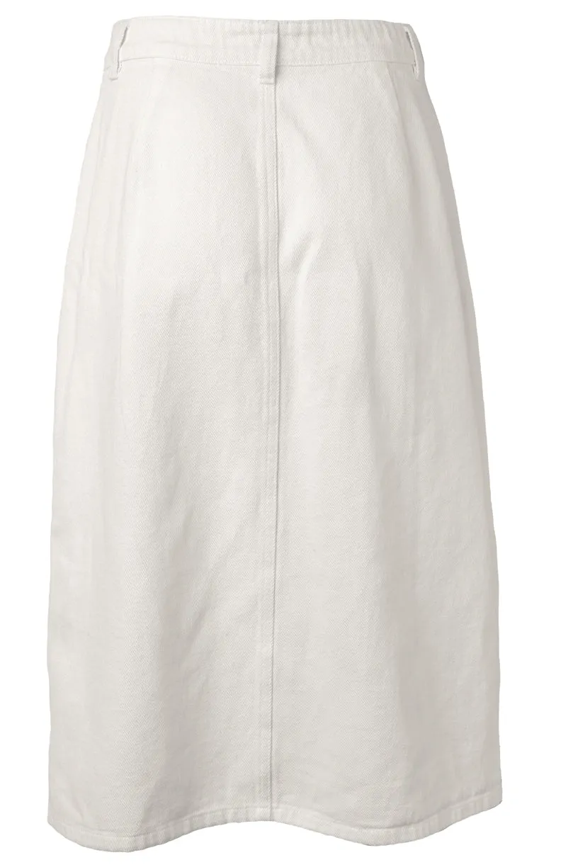 Emma Denim Skirt in White - FINAL SALE
