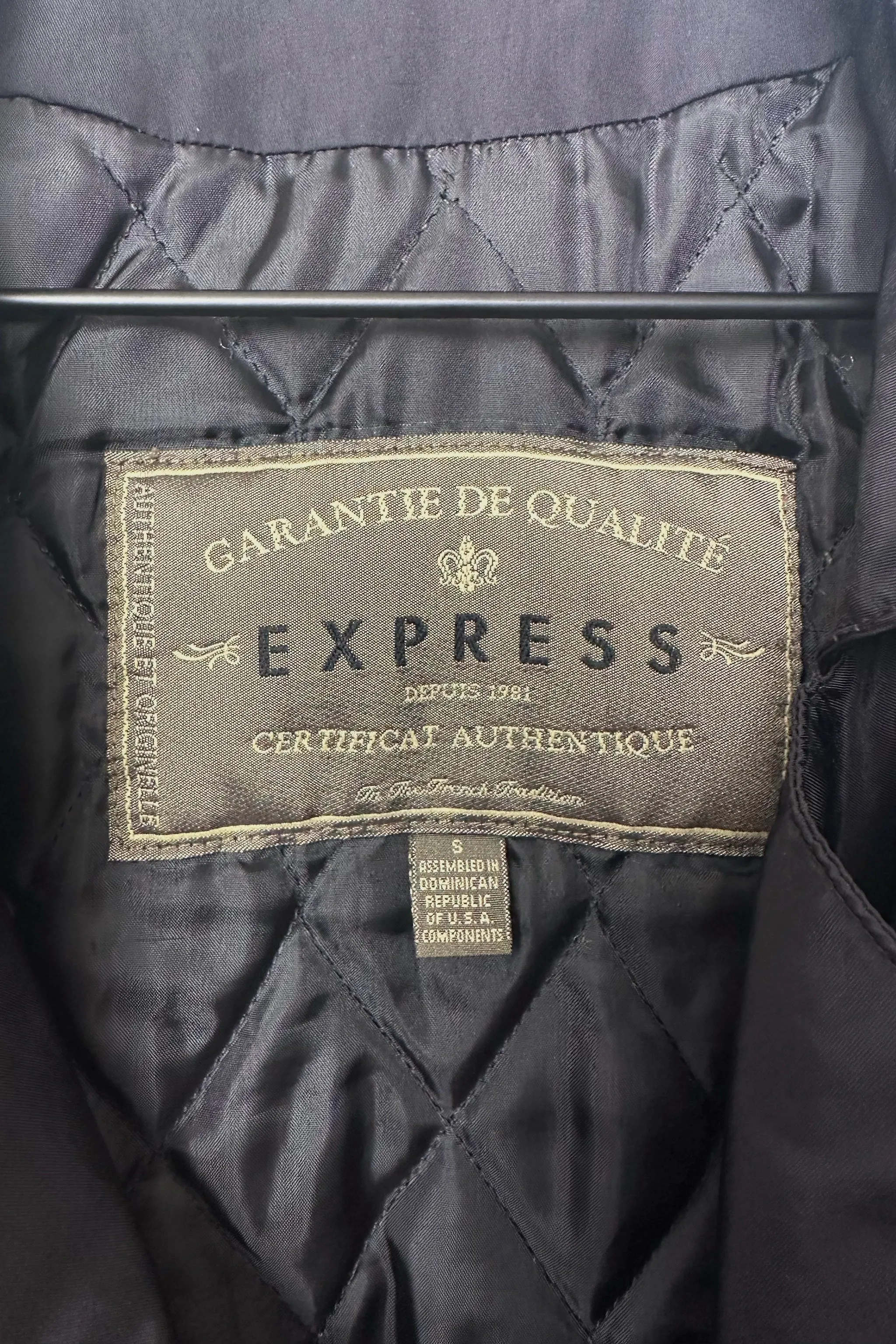 Express Black Double Breasted Jacket, Small, 90s Menswear, Water Resistant