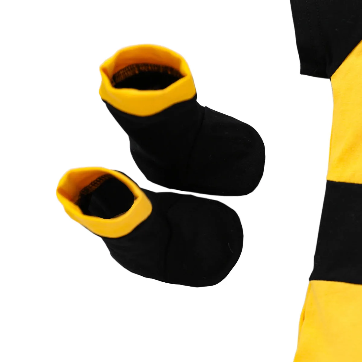 FC377 - Newborn Infant Baby Honey Bee Onesie Romper Costume Bodysuit Party Dress Up Set with Wings, Socks and Hat Size 0-12 Months