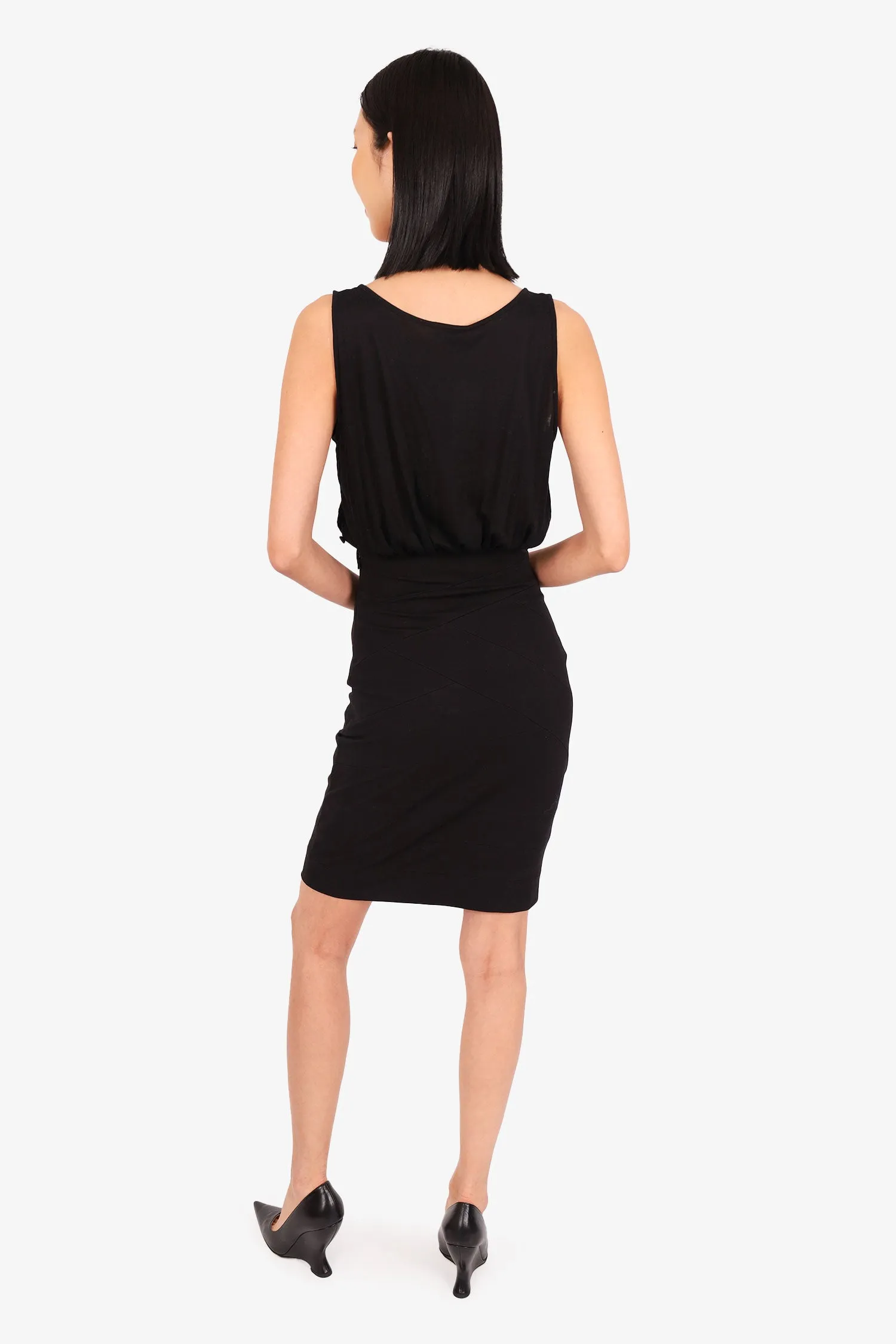 Fendi Black Sheer Bodycon Dress Size 38