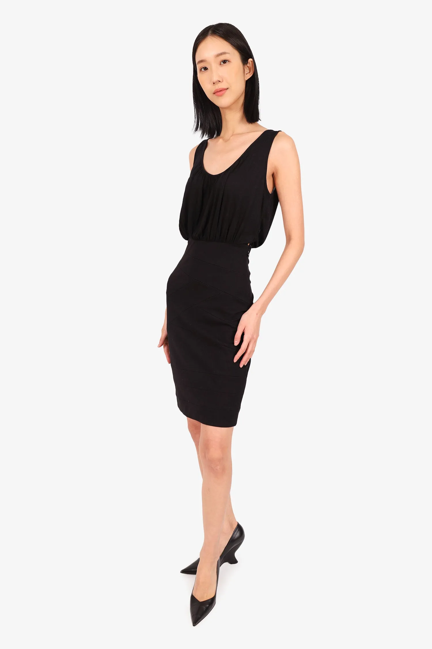 Fendi Black Sheer Bodycon Dress Size 38
