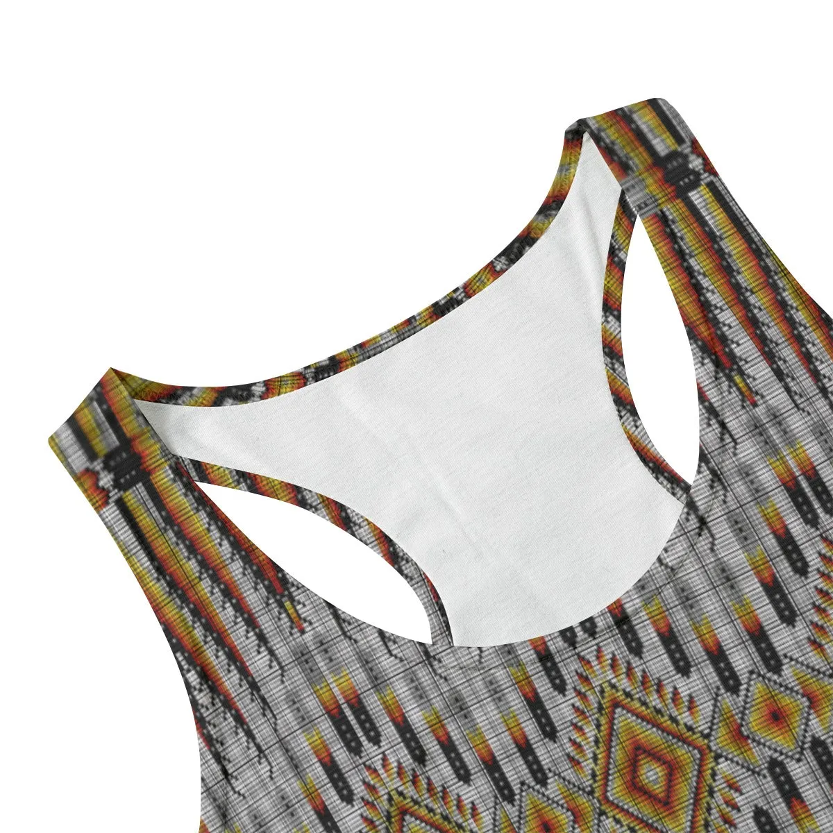 Fire Feather White Eco-friendly Women's Tank Top
