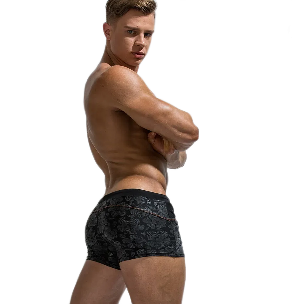 Floral Pattern Drawstring Closure Boxer