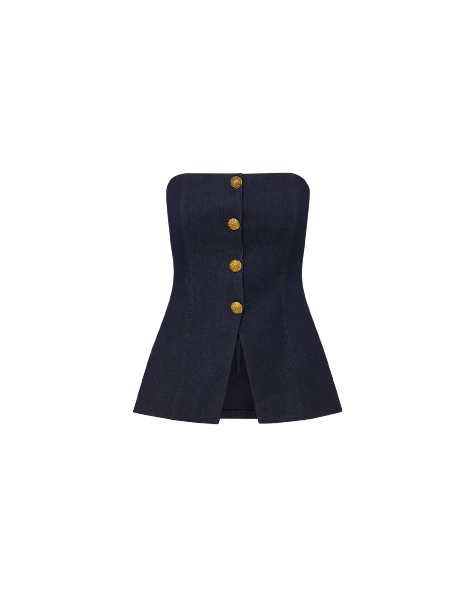 Forman Denim Bustier Top
