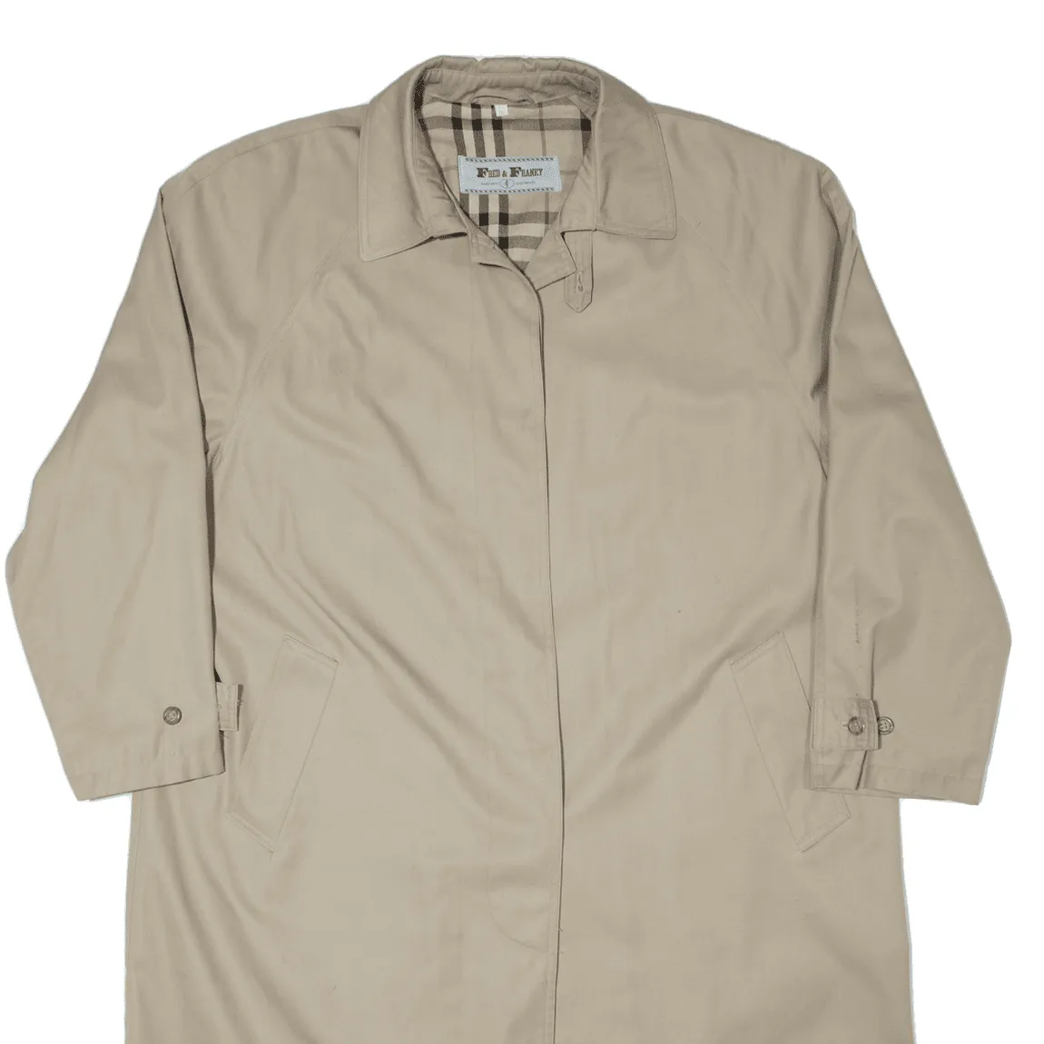 FRED & FRANKY Overcoat Coat Beige 90s Mens XL