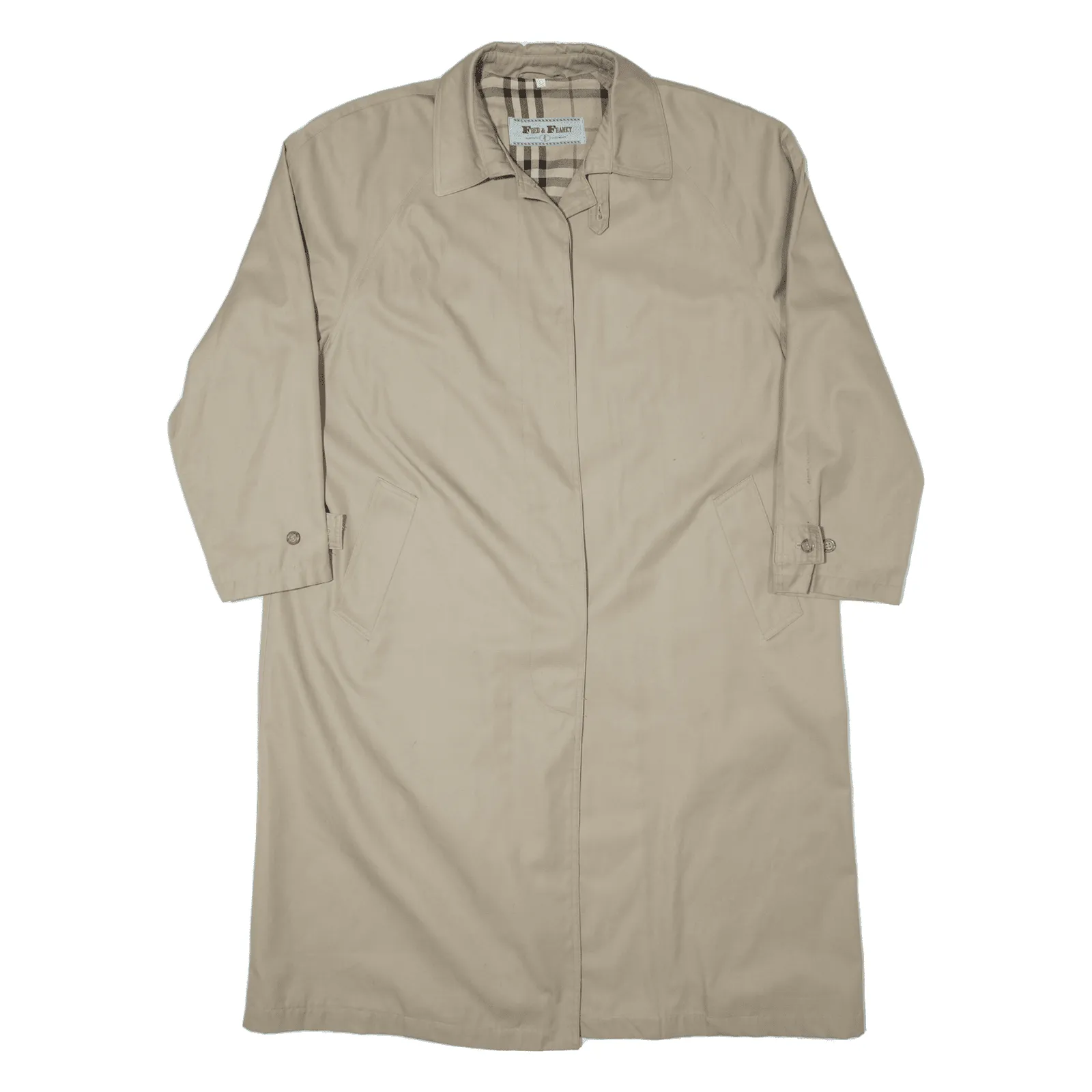 FRED & FRANKY Overcoat Coat Beige 90s Mens XL