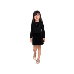 Girls L/S Faux Fur Heart Dress