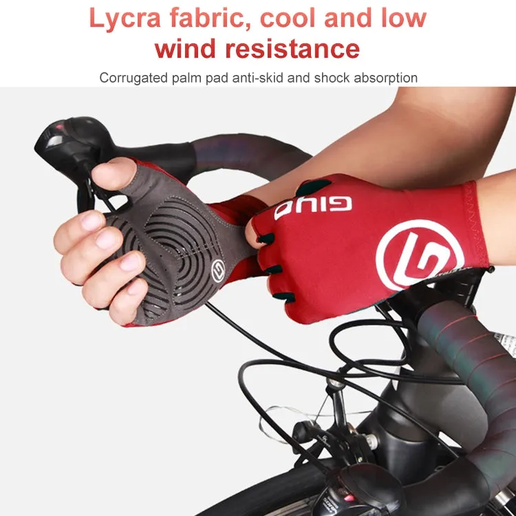GIYO Outdoor Half-Finger Gloves Mountain Road Bike Cycling Gloves, Size: L(Red)