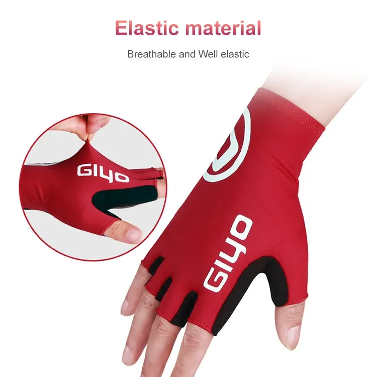 GIYO Outdoor Half-Finger Gloves Mountain Road Bike Cycling Gloves, Size: XL(Light Blue)