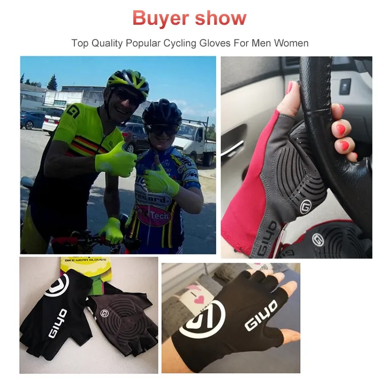 GIYO Outdoor Half-Finger Gloves Mountain Road Bike Cycling Gloves, Size: XL(Light Blue)