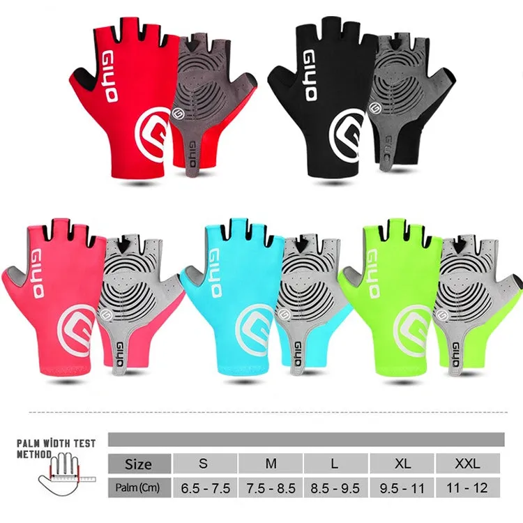 GIYO Outdoor Half-Finger Gloves Mountain Road Bike Cycling Gloves, Size: XL(Light Blue)