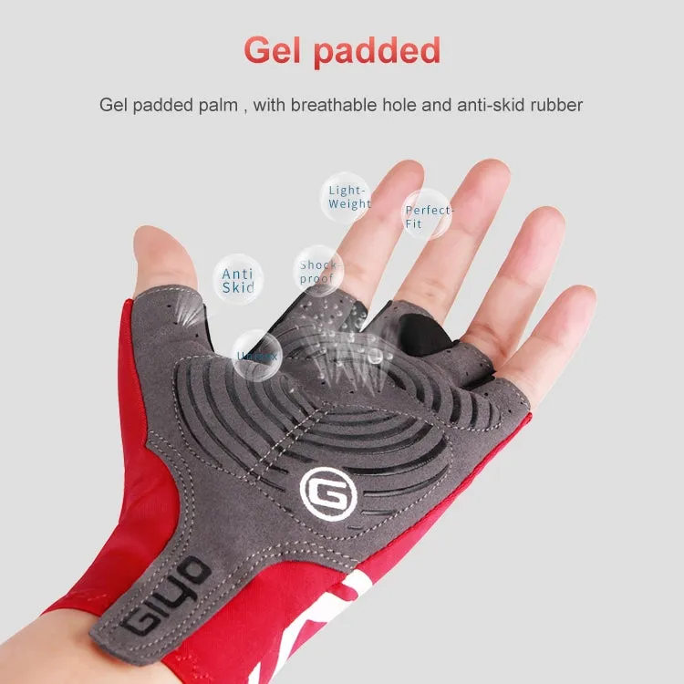 GIYO Outdoor Half-Finger Gloves Mountain Road Bike Cycling Gloves, Size: XL(Light Blue)