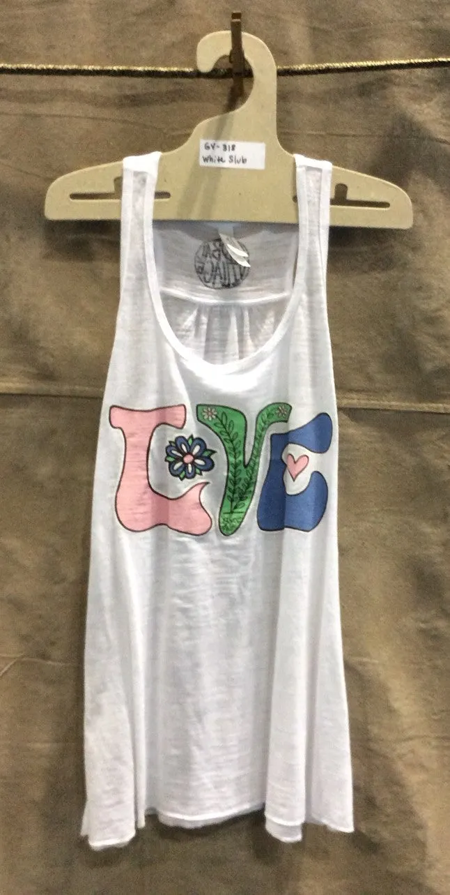 Global Village Wear LOVE Racer Back Tank Top