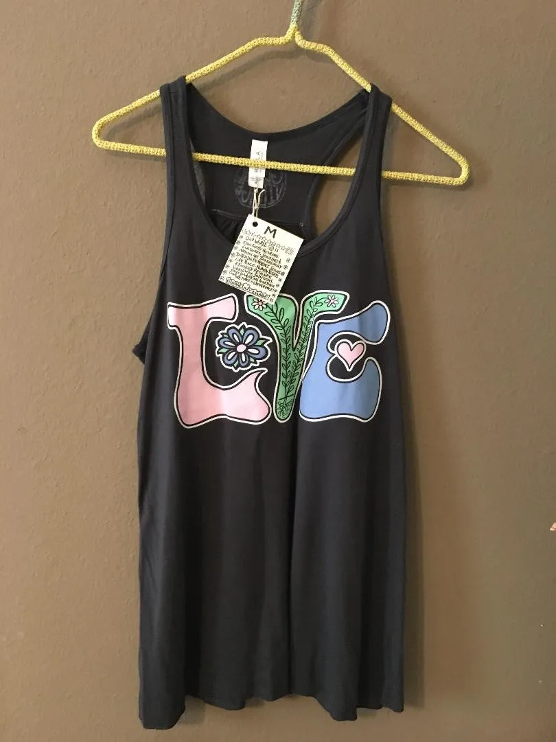 Global Village Wear LOVE Racer Back Tank Top