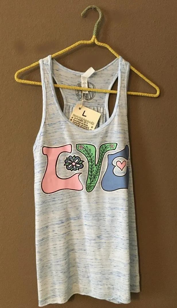 Global Village Wear LOVE Racer Back Tank Top