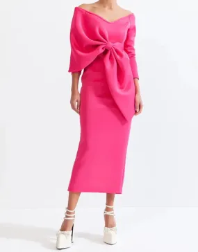 HELMI Long Sleeve Ribbon Bodycon Dress