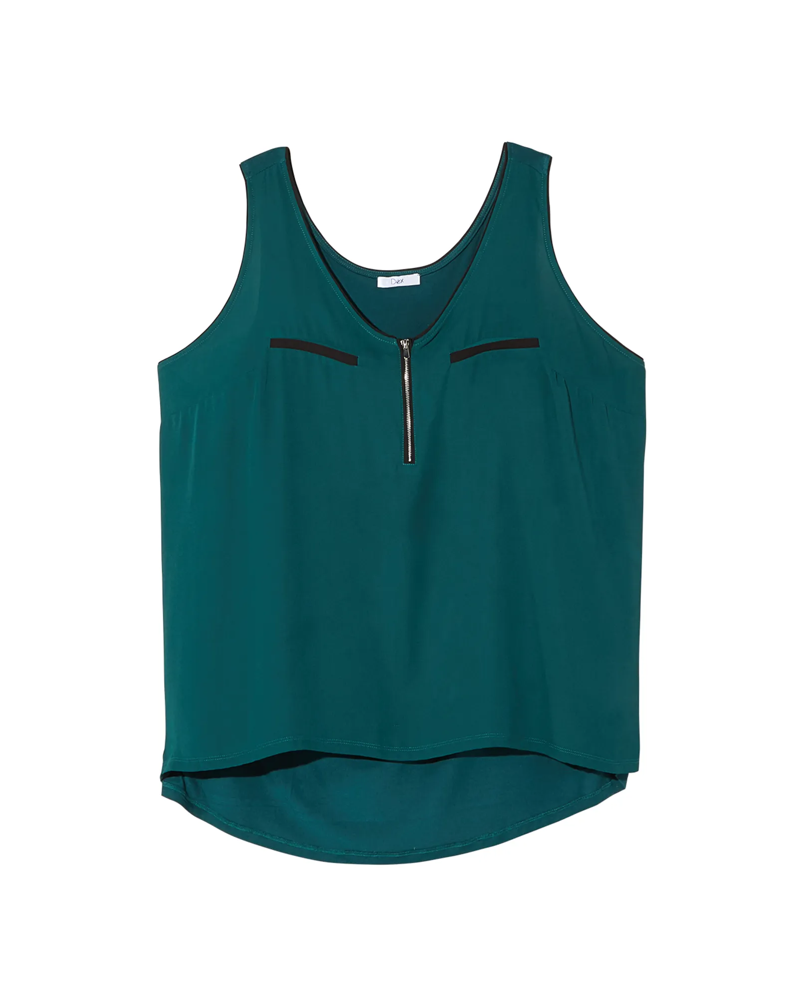 Hilary Zip Detail Tank | Turquoise / Black