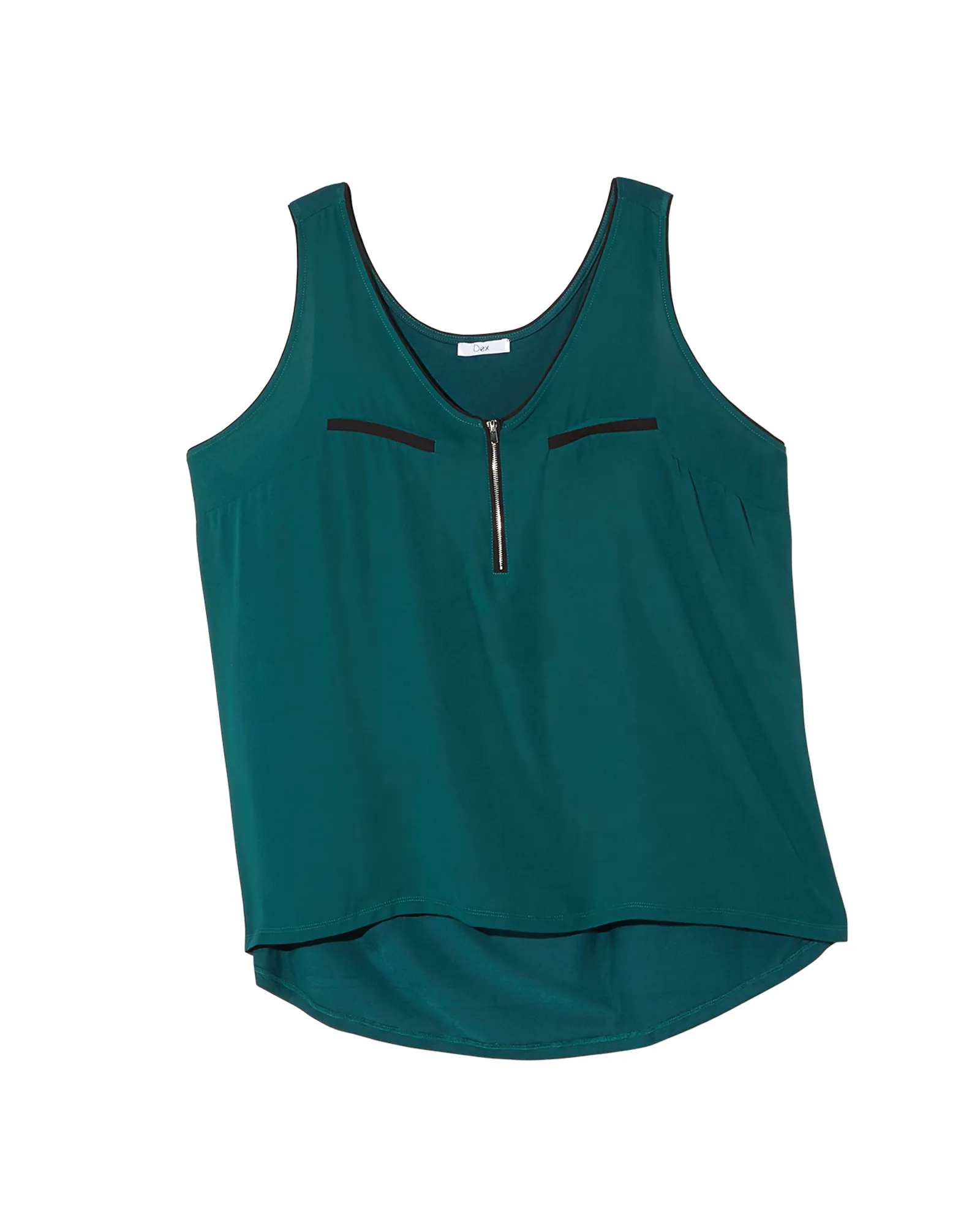 Hilary Zip Detail Tank | Turquoise / Black
