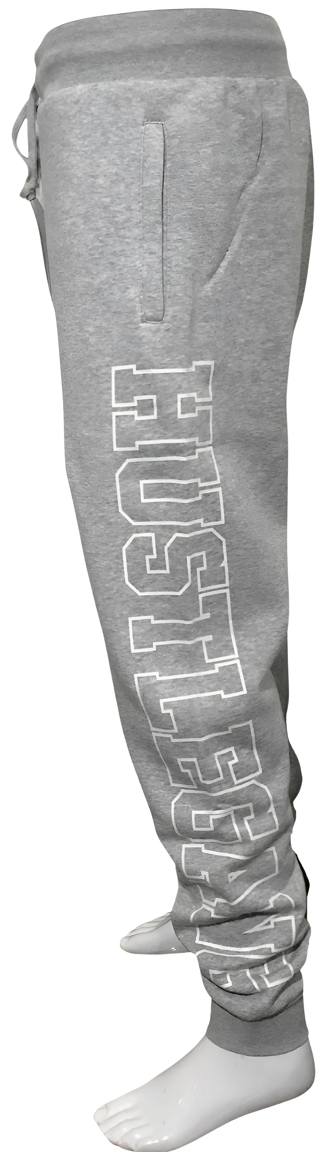 ^HUSTLE GANG^ (GREY) ~COLLEGIATE~ KNIT JOGGER SWEATPANTS