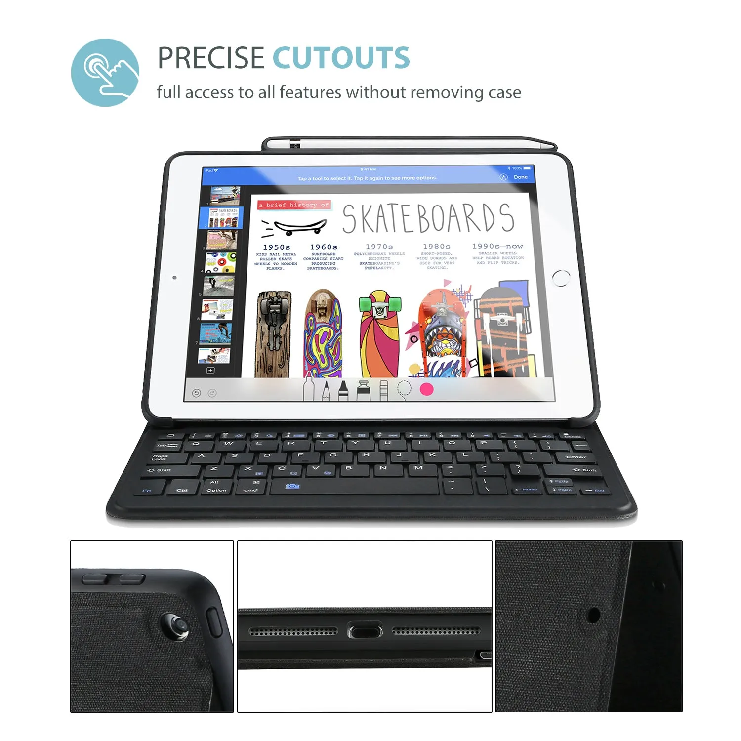 iPad Air 3rd Gen 10.5"/ iPad Pro 10.5" Lightweight Case with Wireless Keyboard | ProCase