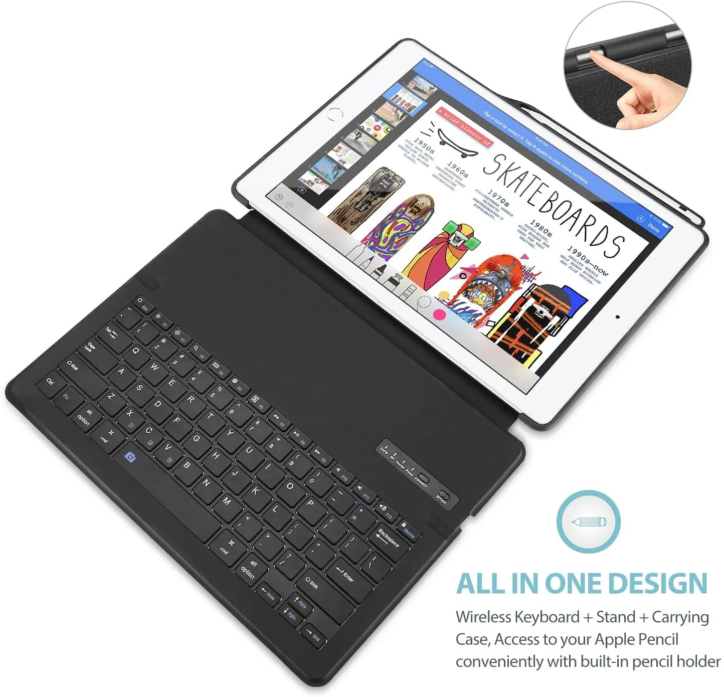 iPad Pro 12.9" (1st Gen/2nd Gen) Keyboard Case with Apple Pencil Holder | ProCase