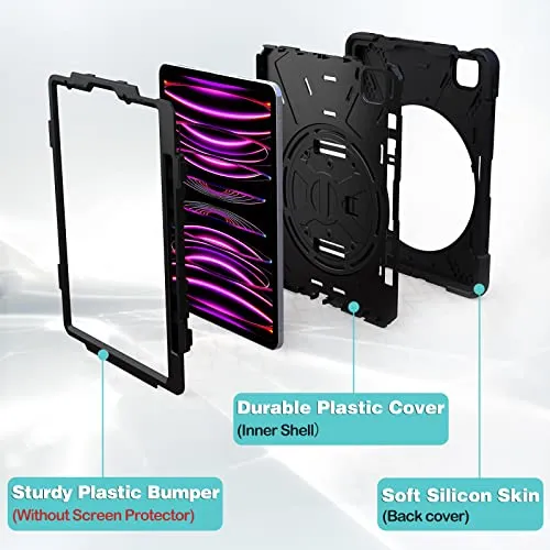 iPad Pro 12.9" 3rd Gen/ 4th Gen/ 5th Gen/ 6th Gen Rugged Heavy Duty Case | ProCase